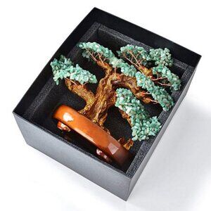 Kalifano Aventurine Gemstone Bonsai Tree of Life Sculpture
